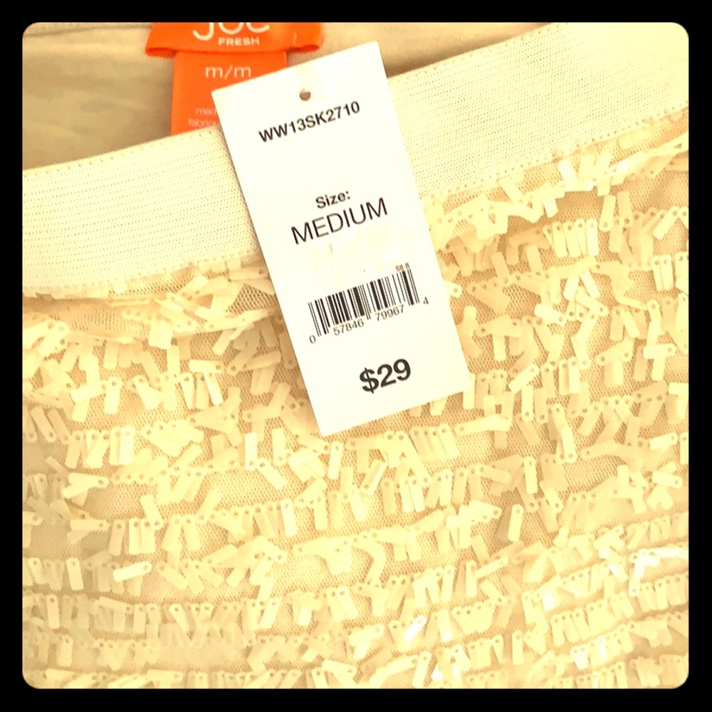 Skirt - sequined cream and black color